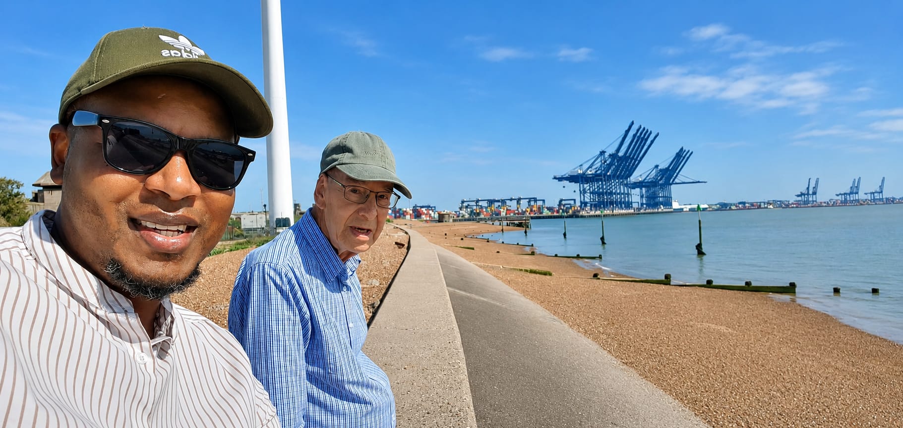 Tariro (Tee) with a client by the waterfront